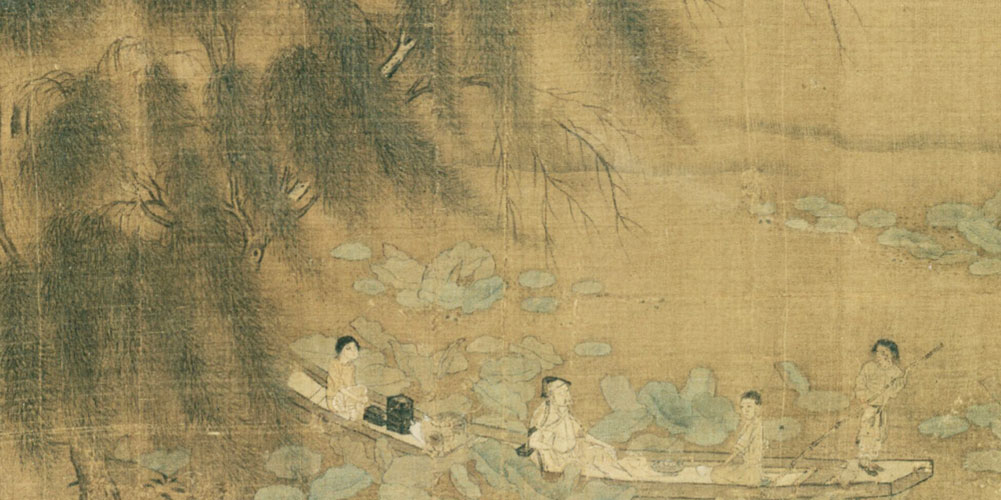 东风忽起垂杨舞，更作荷心万点声。