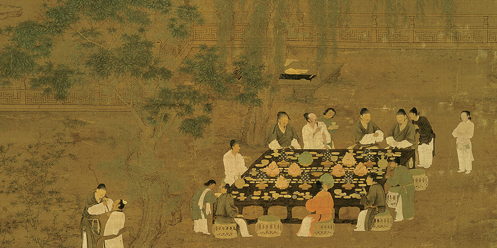是非窝里，人用口，我用耳；热闹场中，人向前，我落后。
