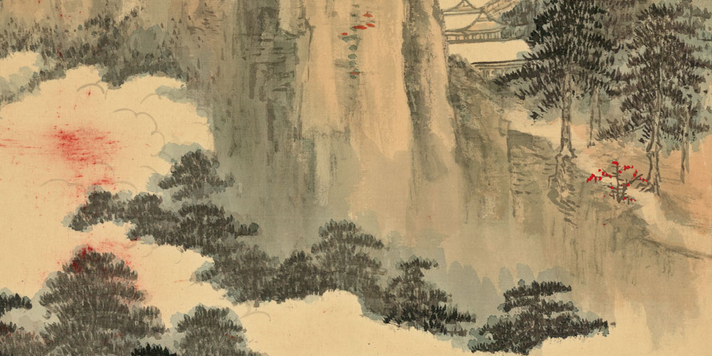 两水夹明镜，双桥落彩虹。