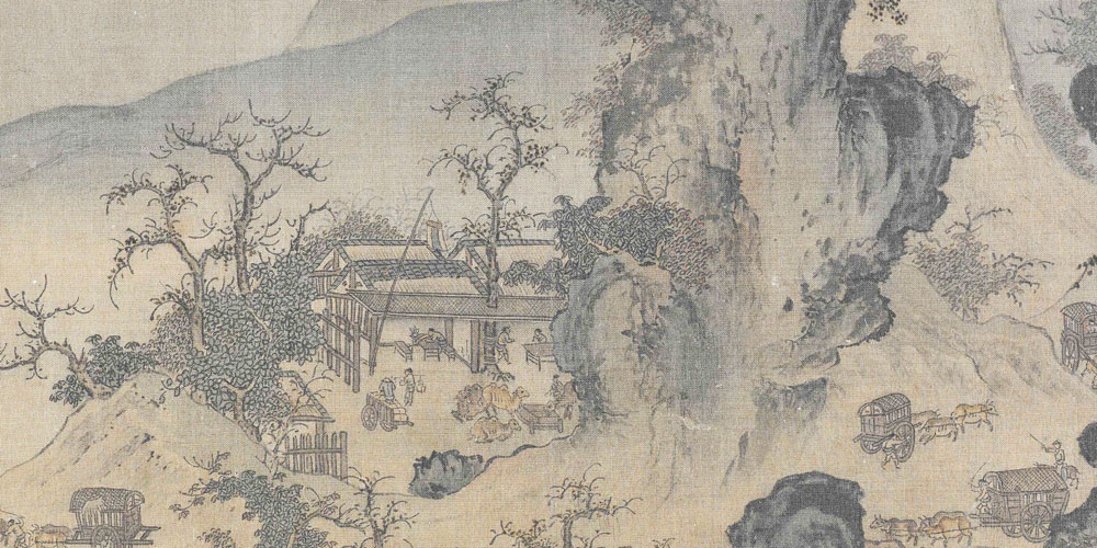雪暗凋旗画，风多杂鼓声。