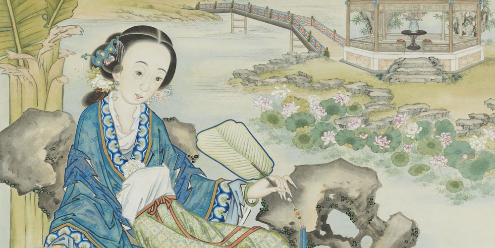 美人卷珠帘，深坐蹙蛾眉。