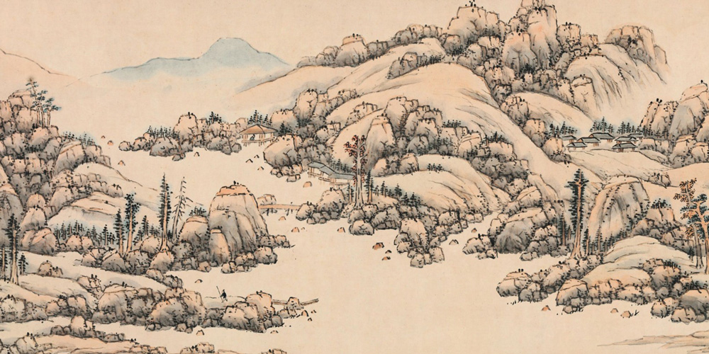 一水西来，千丈晴虹，十里翠屏。