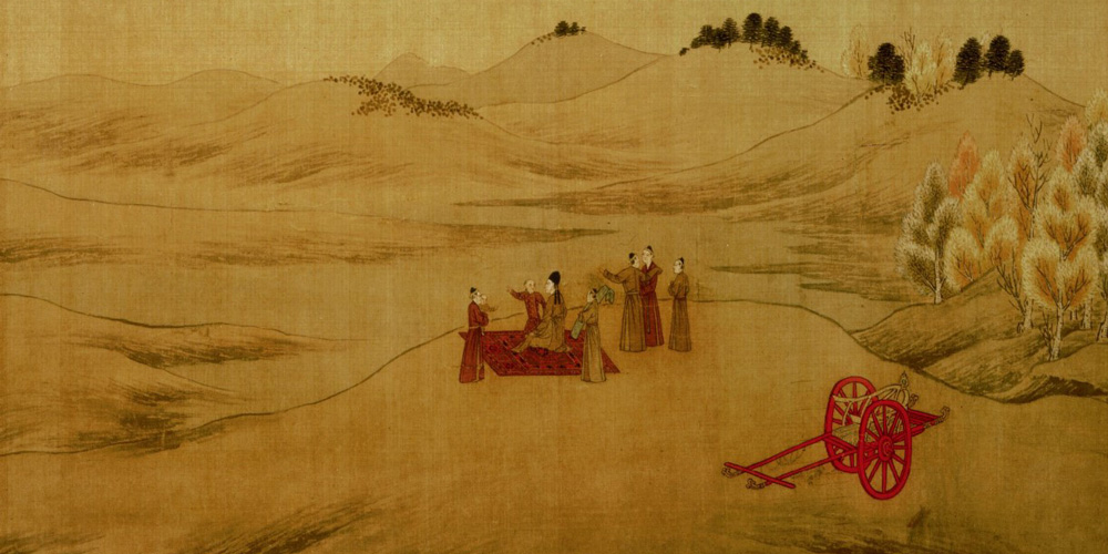 云山万重兮归路遐，疾风千里兮扬尘沙。
