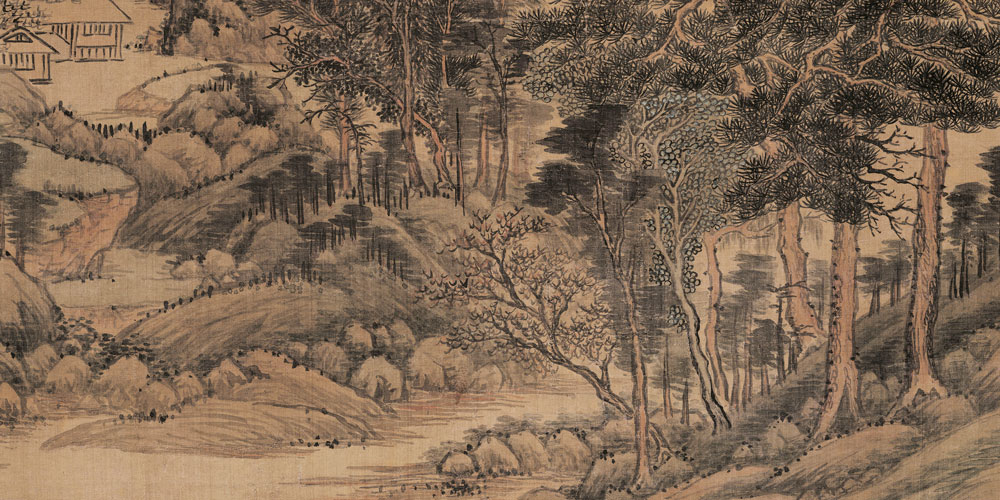 水寒江静，满目青山，载月明归。