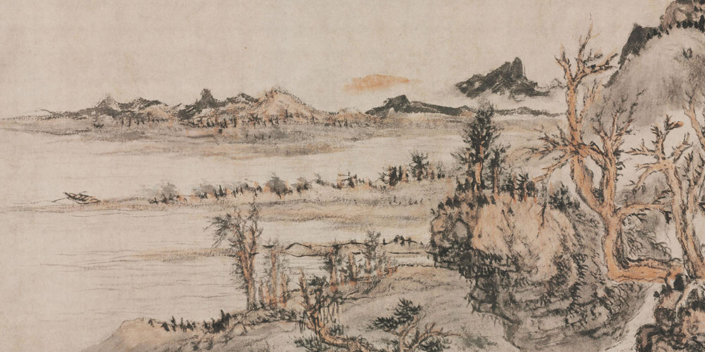 落木千山天远大，澄江一道月分明。