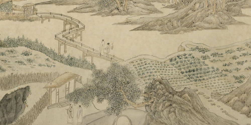 水绕陂田竹绕篱，榆钱落尽槿花稀。