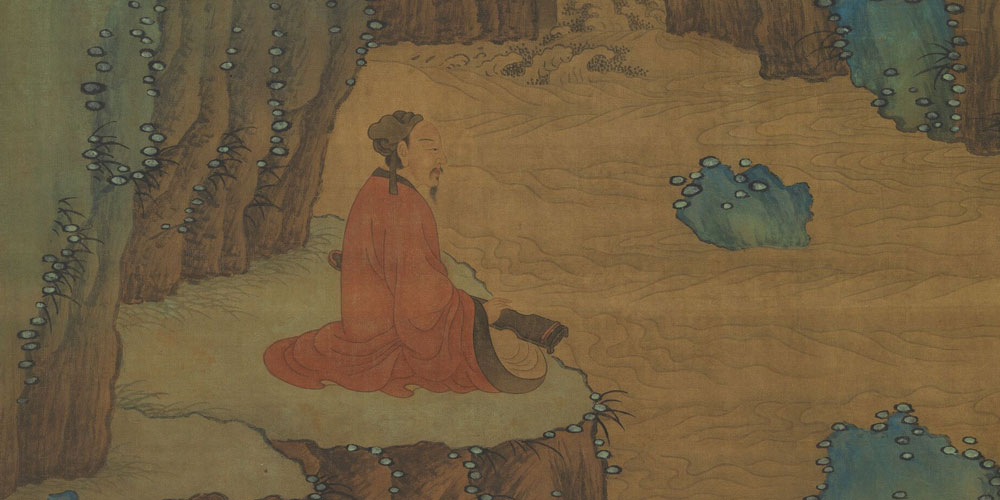 松风吹解带，山月照弹琴。