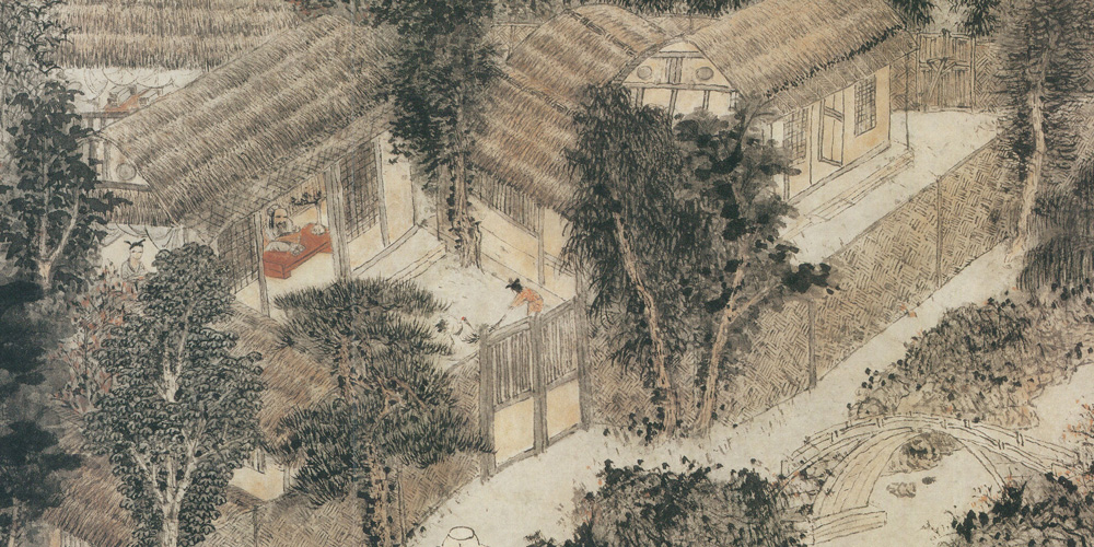 门外子规啼未休，山村落日梦悠悠。