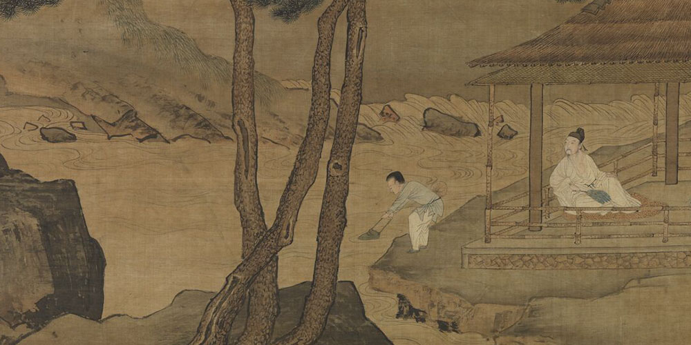 老妻画纸为棋局，稚子敲针作钓钩。