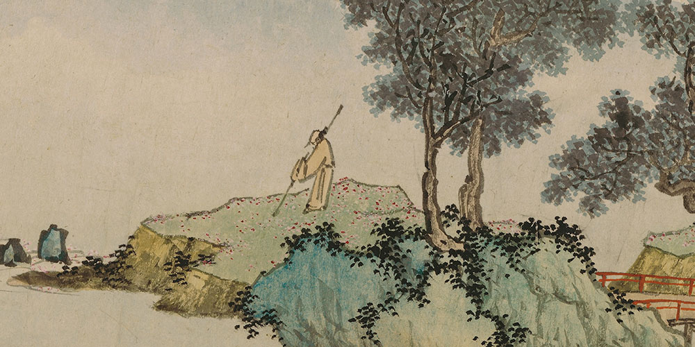 愿随夫子天坛上，闲与仙人扫落花。