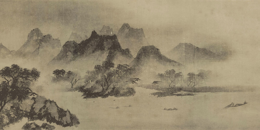 青山依旧在，几度夕阳红。