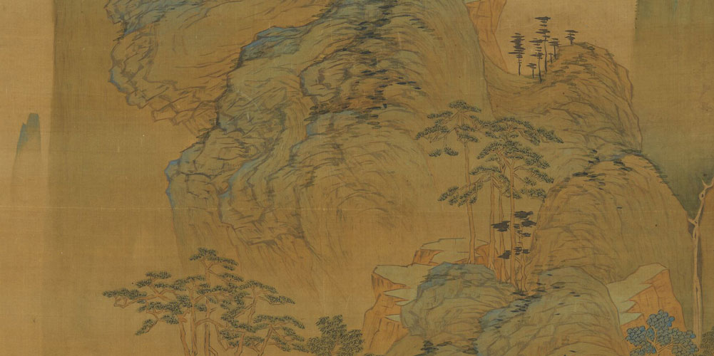 断虹霁雨，净秋空，山染修眉新绿。