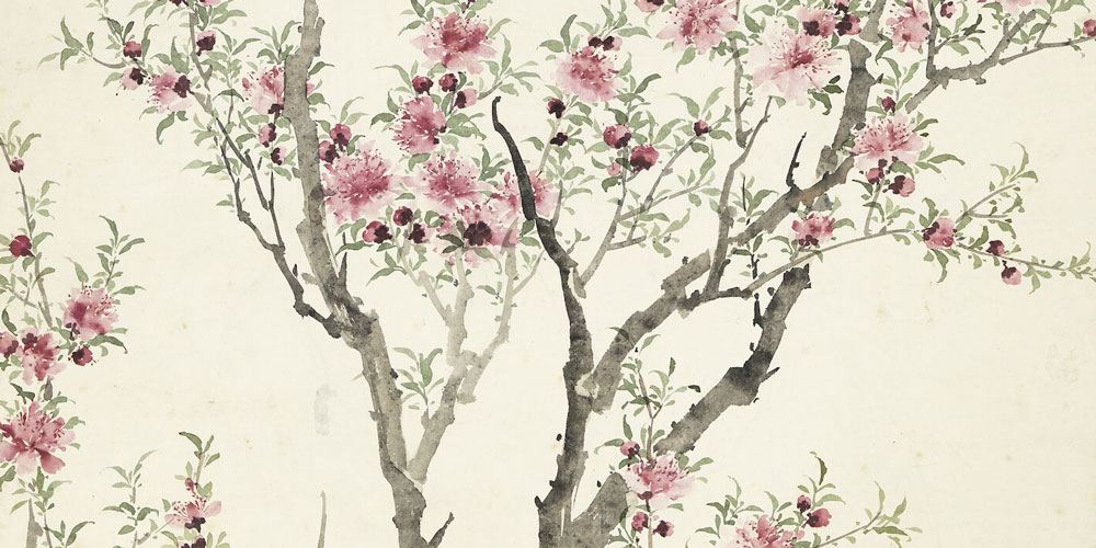 玄都观里桃千树，花落水空流。