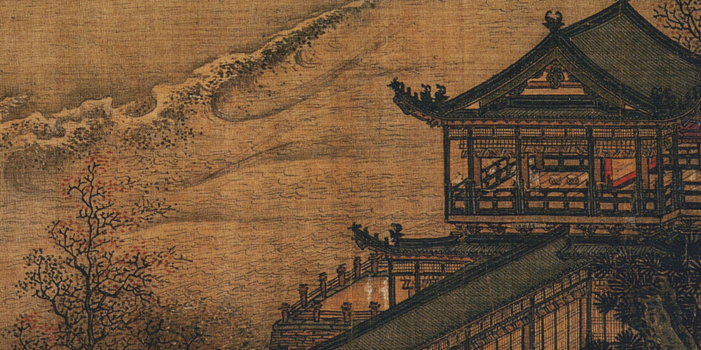 山寺月中寻桂子，郡亭枕上看潮头。