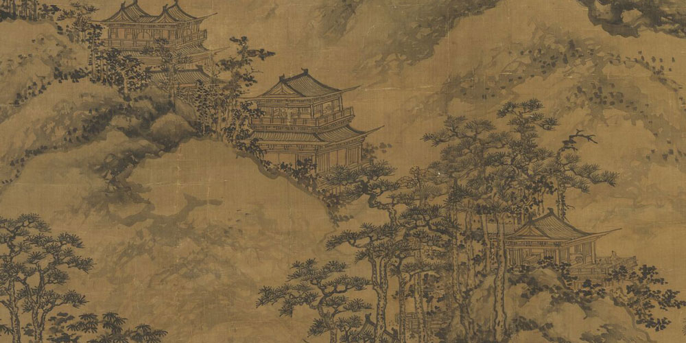 平山阑槛倚晴空，山色有无中。