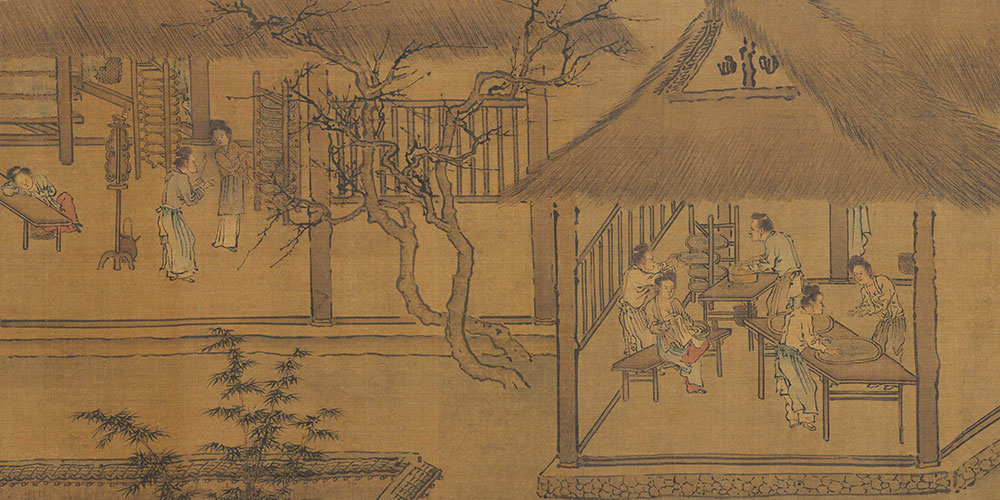 妇姑相唤浴蚕去，闲着中庭栀子花。