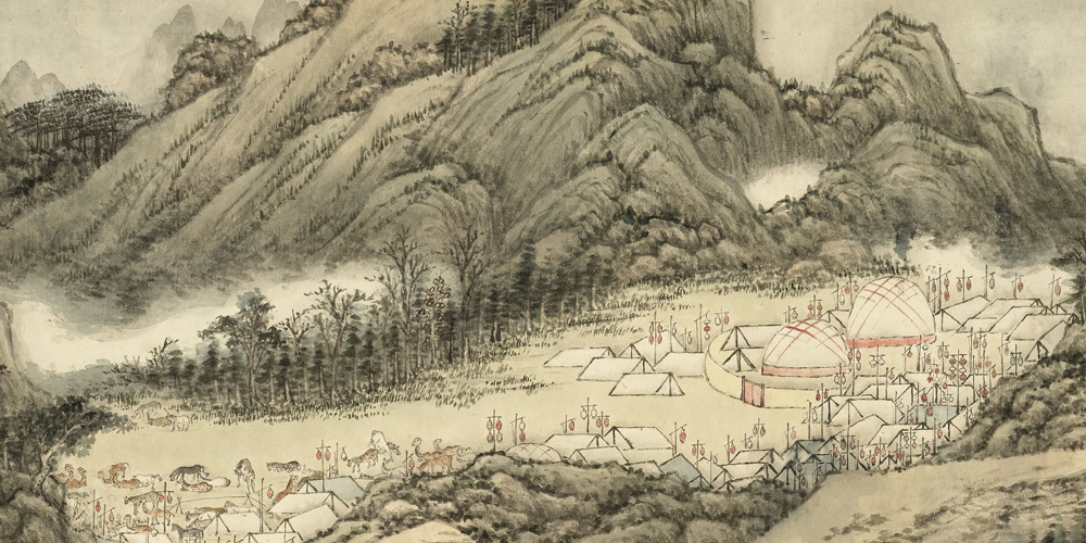 四边伐鼓雪海涌，三军大呼阴山动。