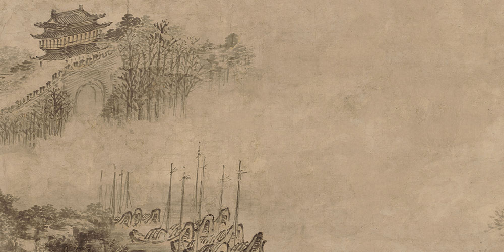 晚泊孤舟古祠下，满川风雨看潮生。