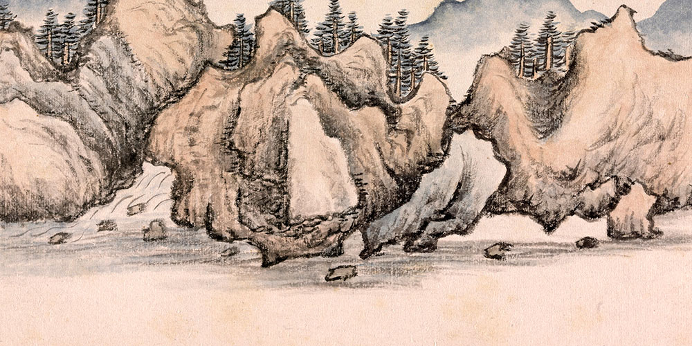 乱石穿空，惊涛拍岸，卷起千堆雪。