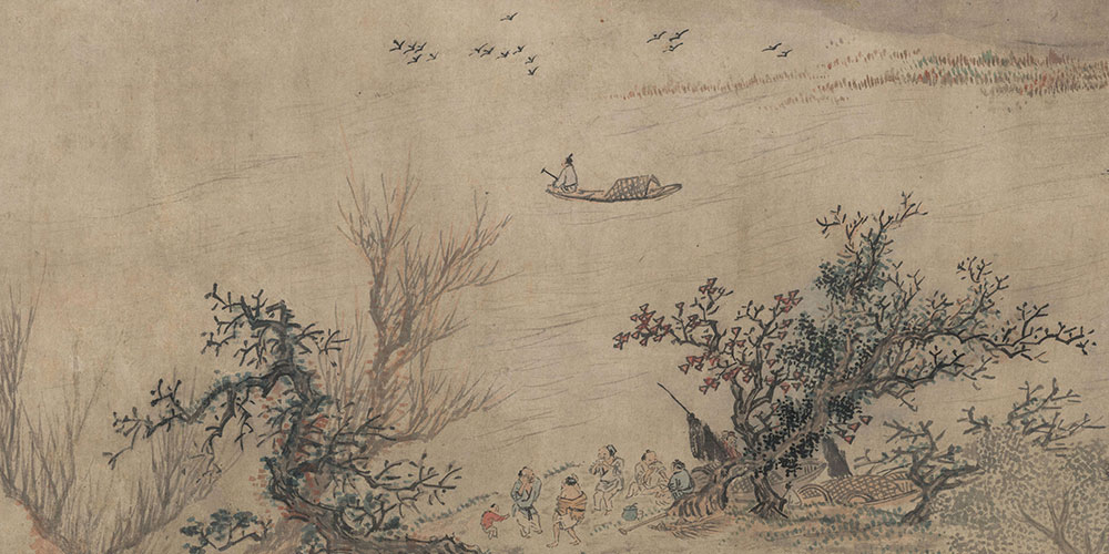 芙蓉落尽天涵水，日暮沧波起。