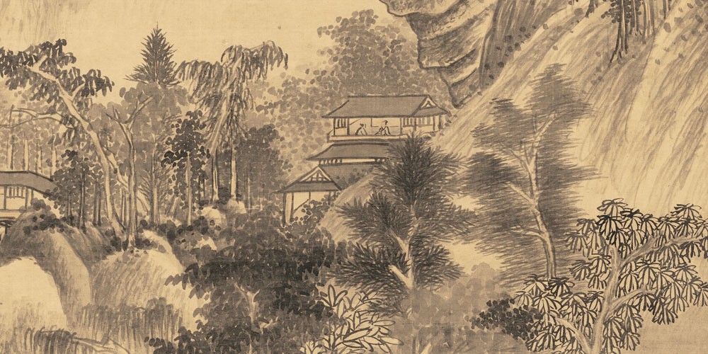 斜阳独倚西楼，遥山恰对帘钩。