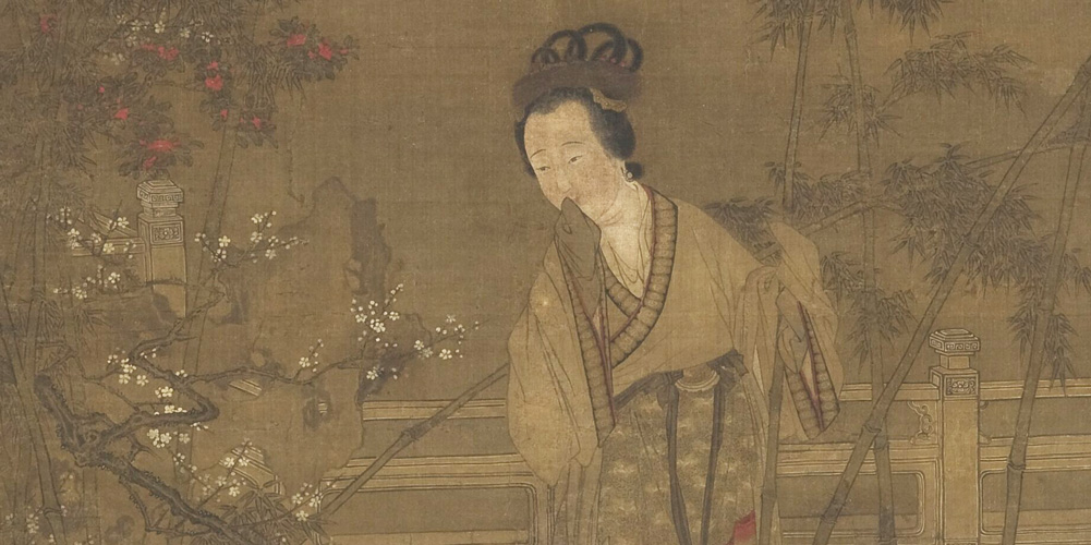 萧娘脸薄难胜泪，桃叶眉头易觉愁。