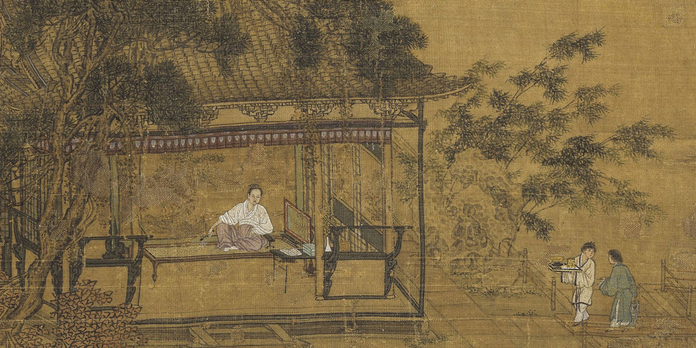 听雨寒更彻，开门落叶深。