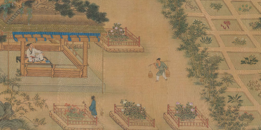 开轩面场圃，把酒话桑麻。