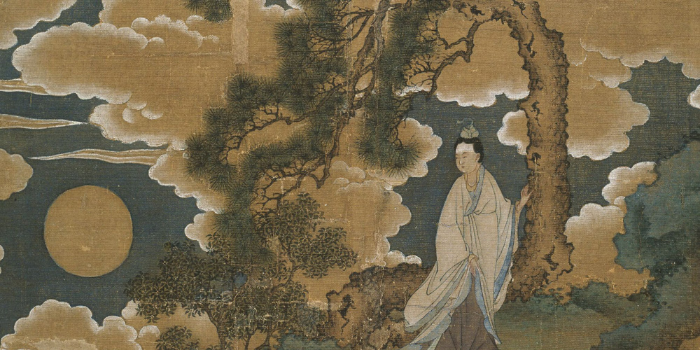 楼上黄昏欲望休，玉梯横绝月如钩。