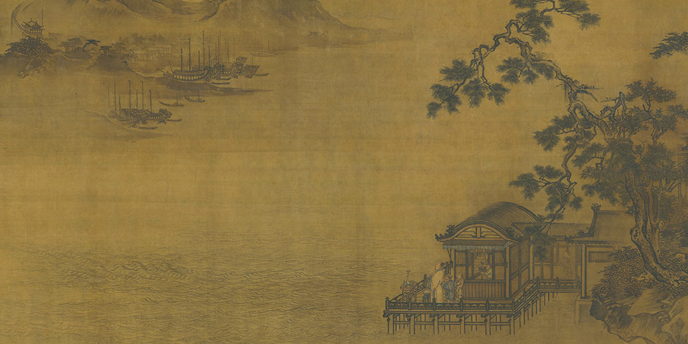 独上江楼思渺然，月光如水水如天。