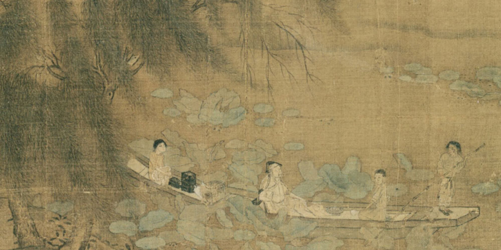 风凋碧柳愁眉淡，露染黄花笑靥深。