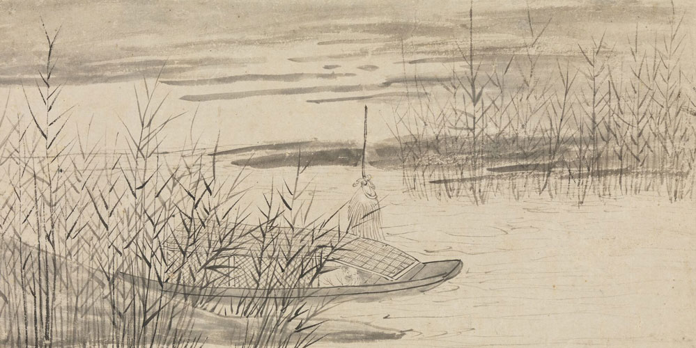 芦叶满汀洲，寒沙带浅流。