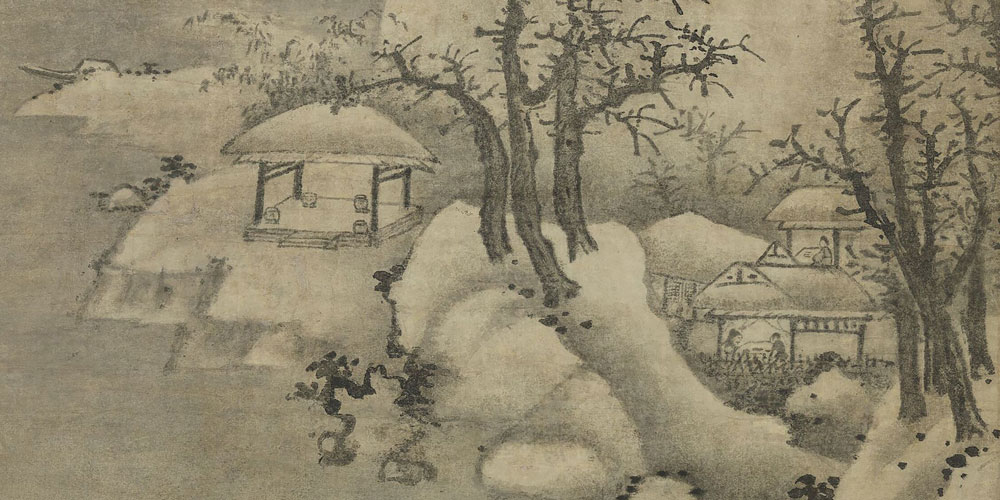 余拏一小舟，拥毳衣炉火，独往湖心亭看雪。